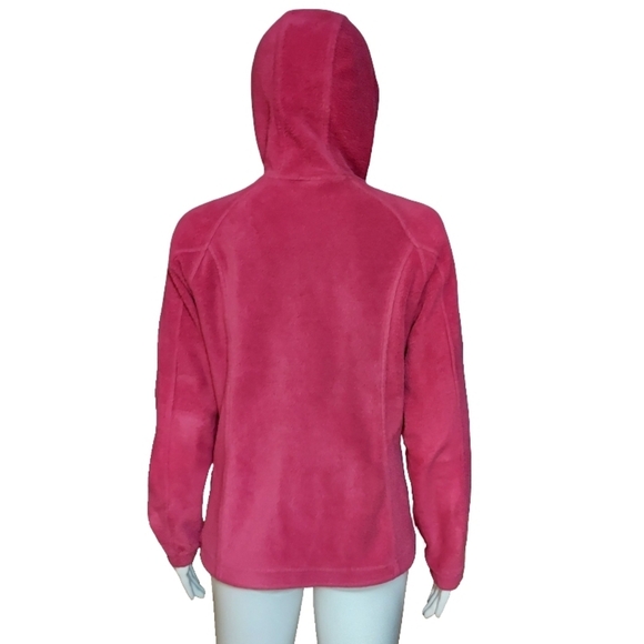 Columbia Full Zip Hooded Fleece Jacket Dark Pink - Picture 6 of 14